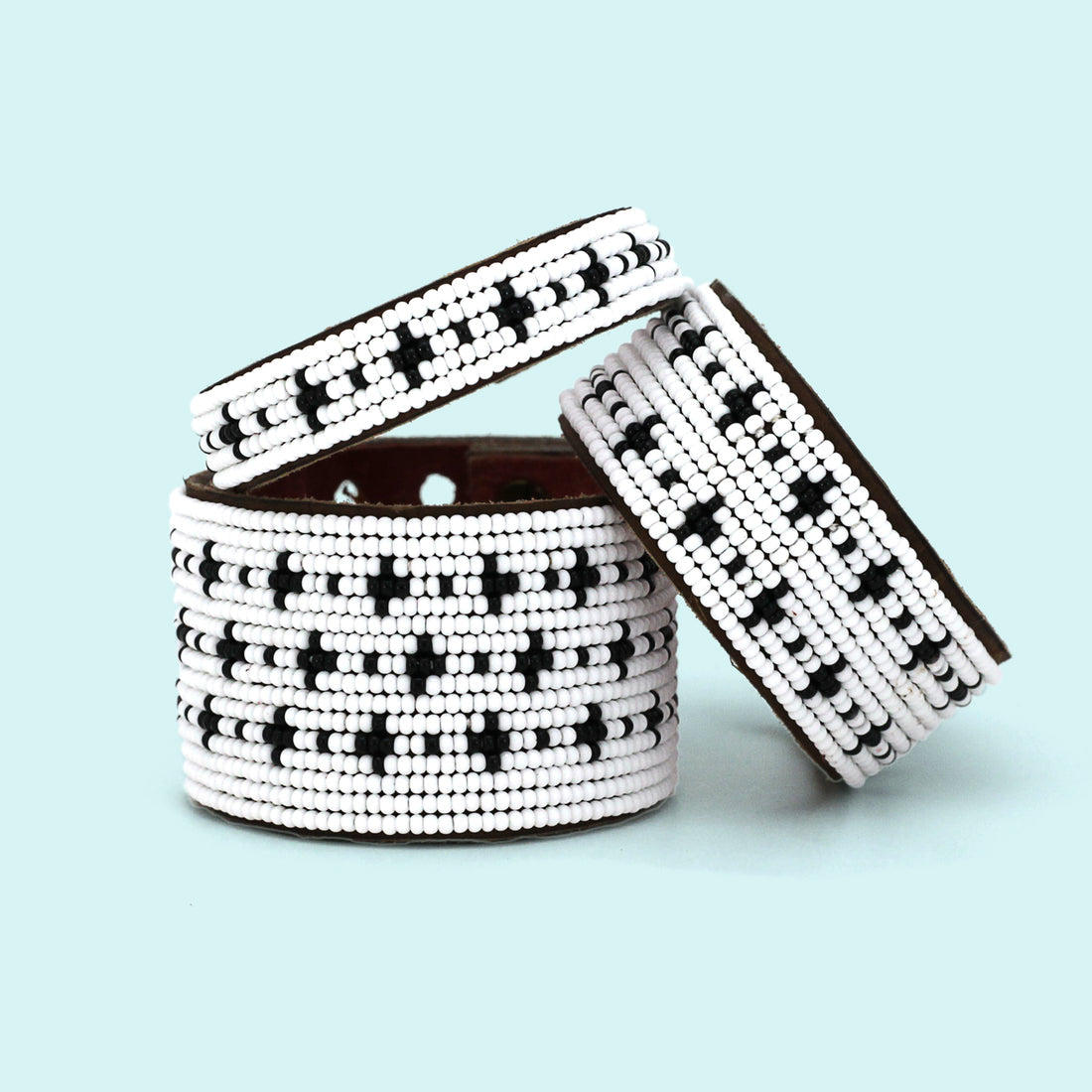 Medium Beaded Leather Cuff