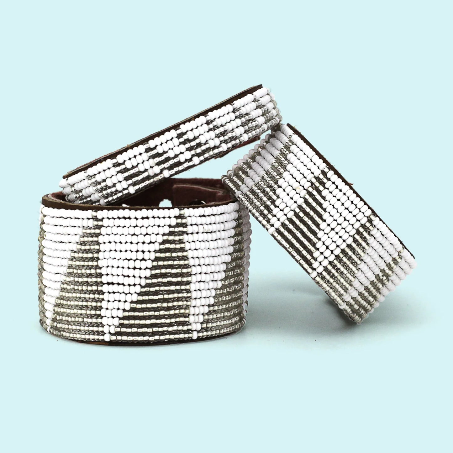 Medium Beaded Leather Cuff