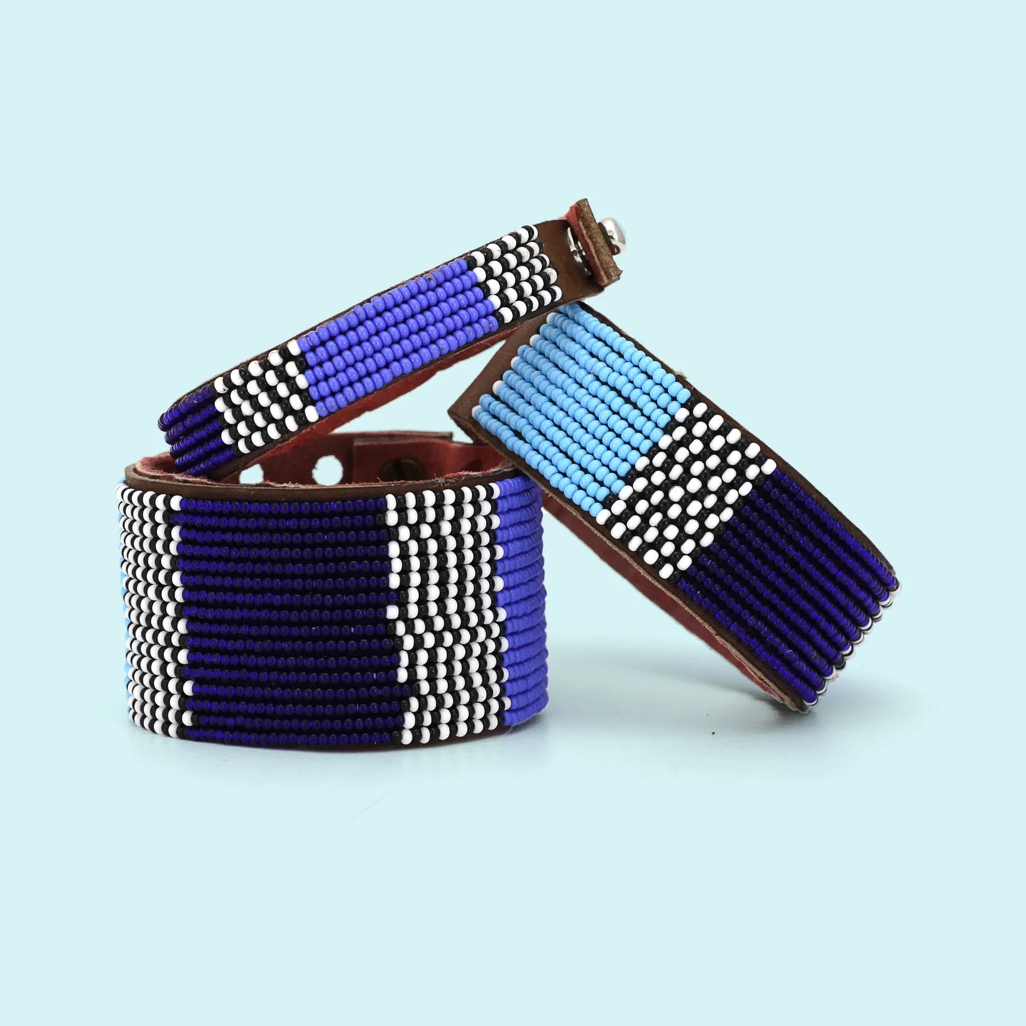 Medium Beaded Leather Cuff
