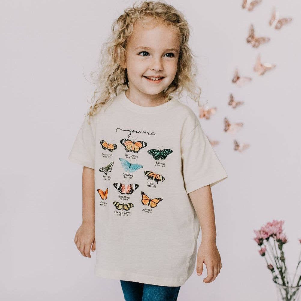 Butterfly tee with bible verses