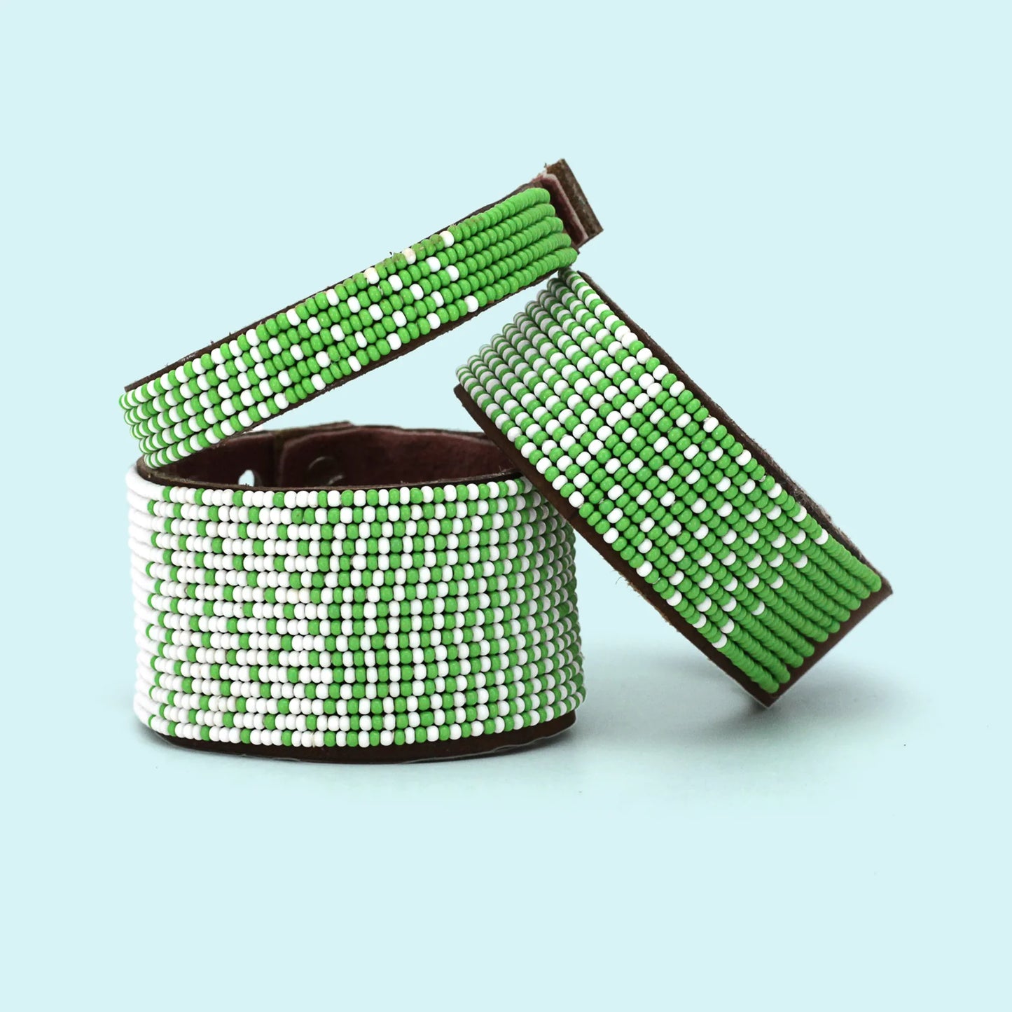 Medium Beaded Leather Cuff