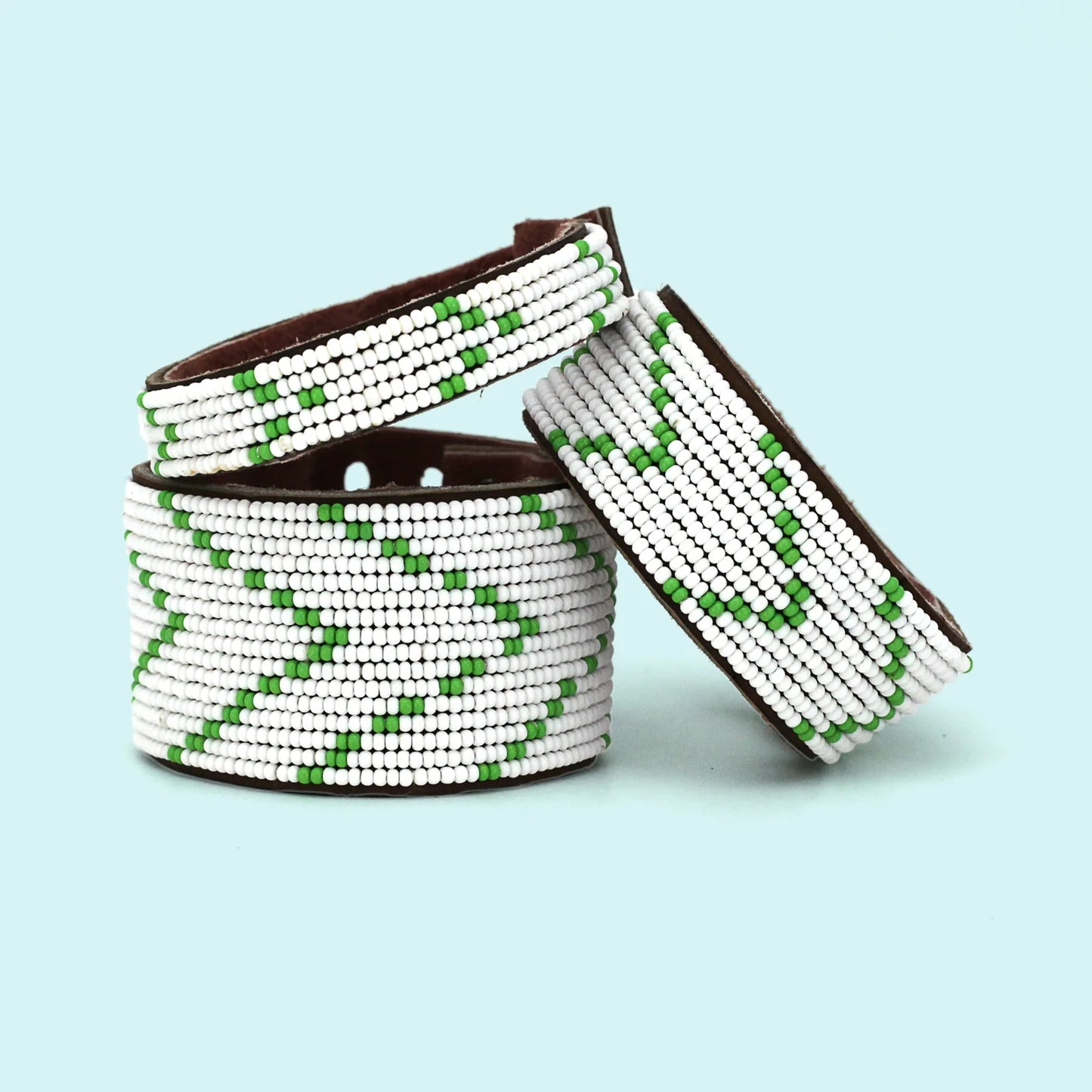 Medium Beaded Leather Cuff