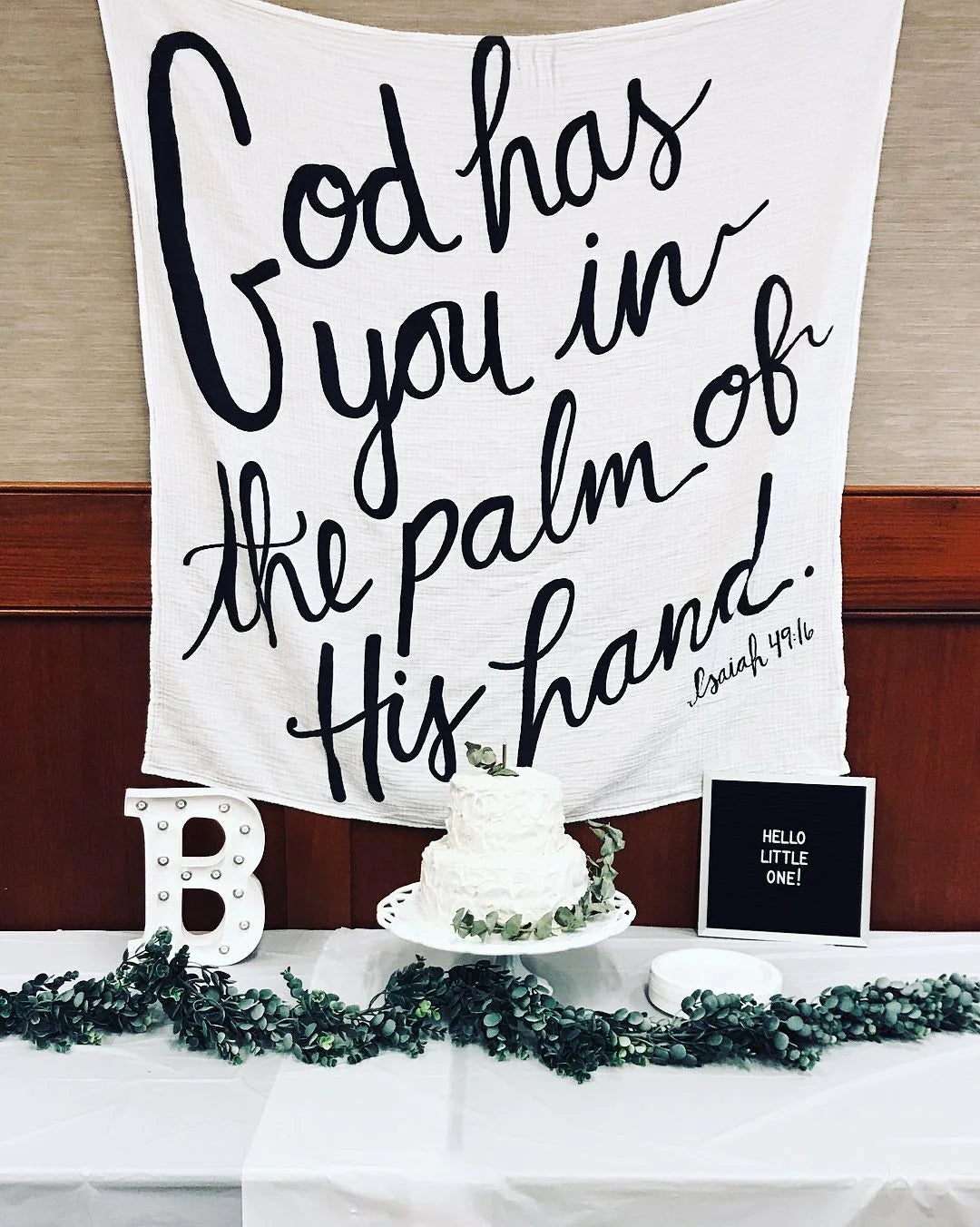 Organic Swaddle Blanket - Isaiah 49:16