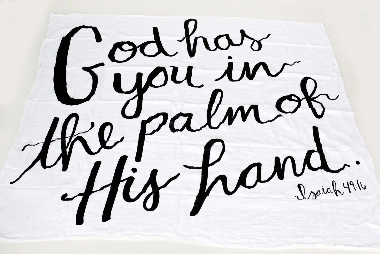 Organic Swaddle Blanket - Isaiah 49:16