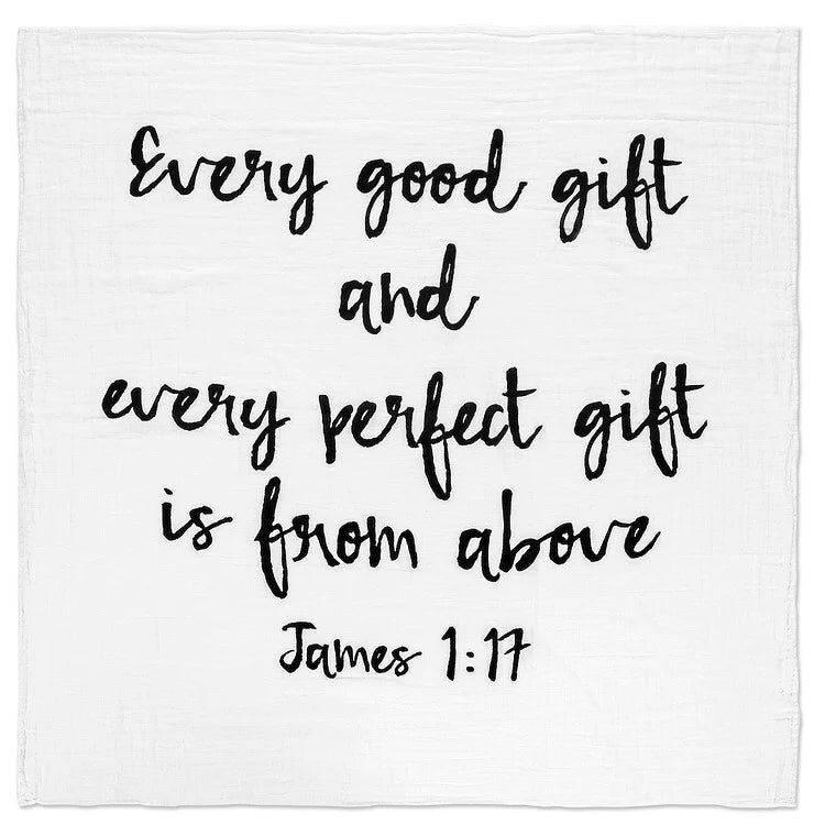 Organic Swaddle Blanket - James 1:17
