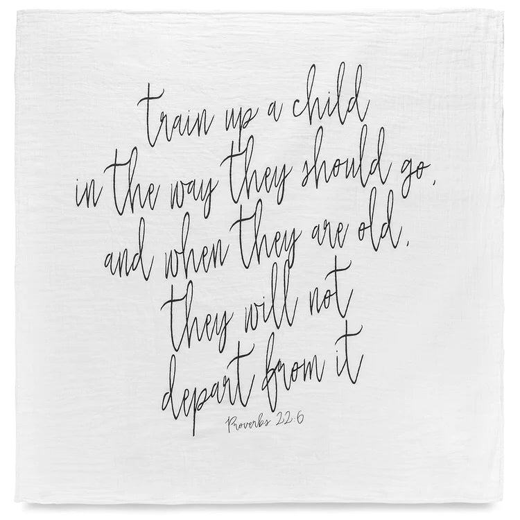 Organic Swaddle Blanket - Proverbs 22:6