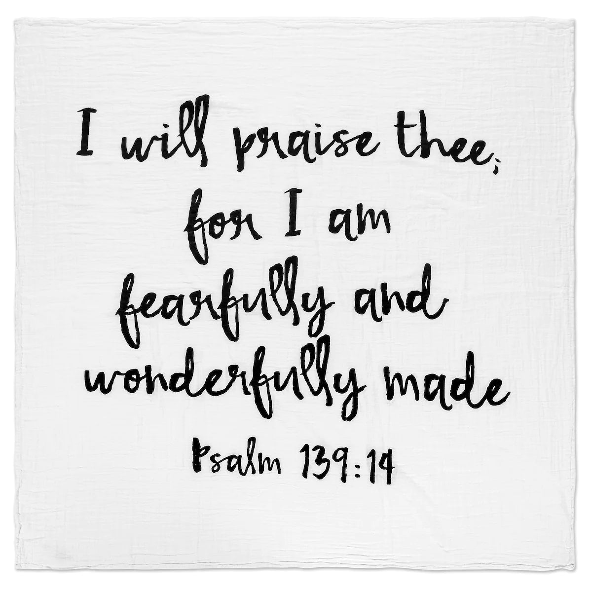 Organic Swaddle Blanket - Psalm 139:14
