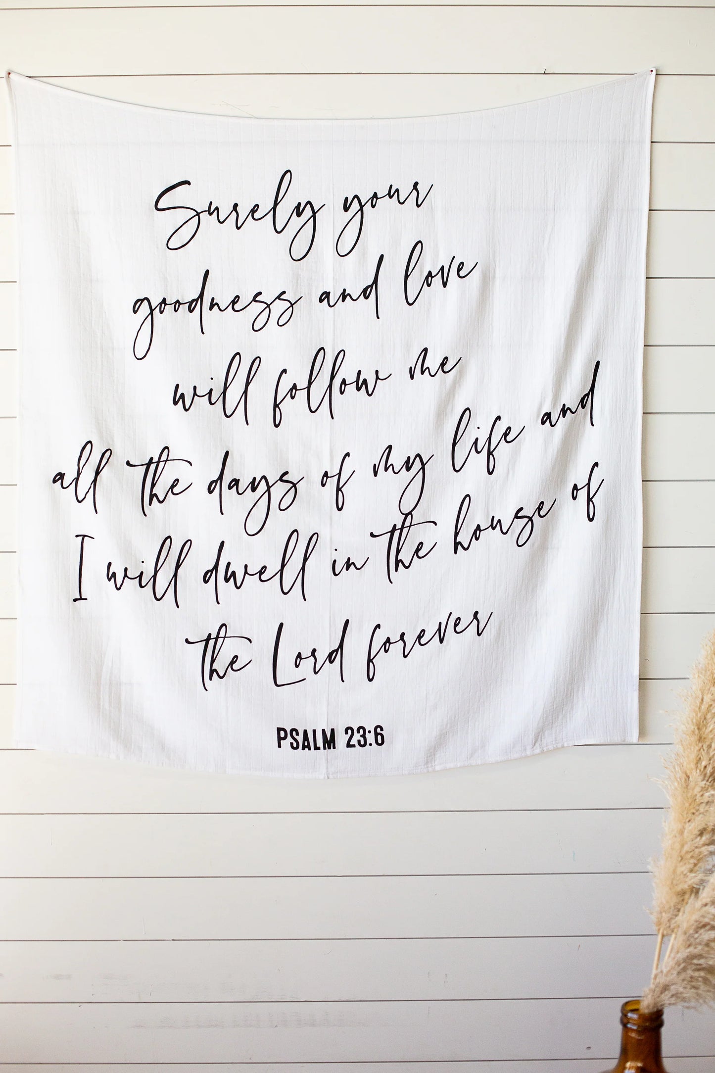 Organic Swaddle Blanket - Psalm 23:6