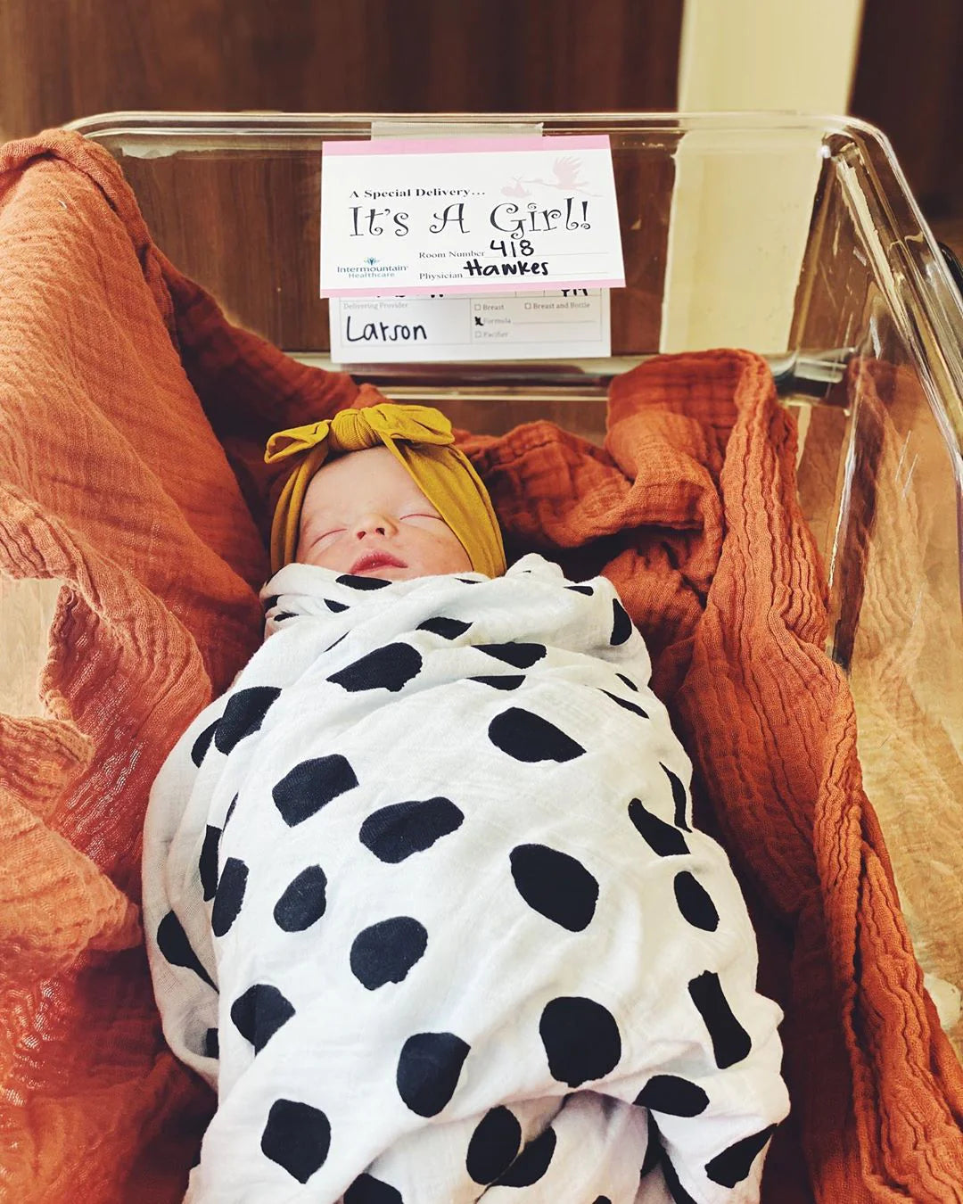 Organic Swaddle Blanket - Spots
