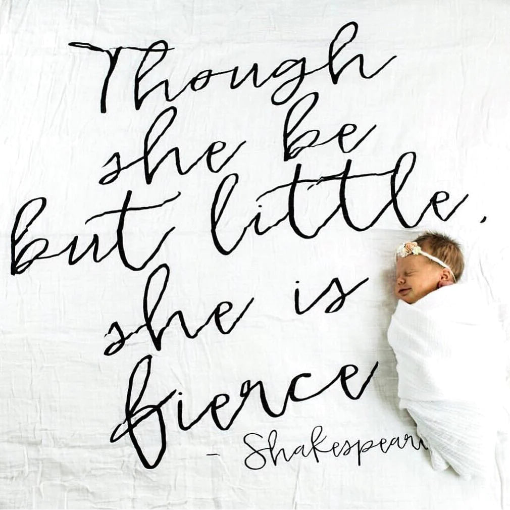Organic Swaddle Blanket - Though she be little