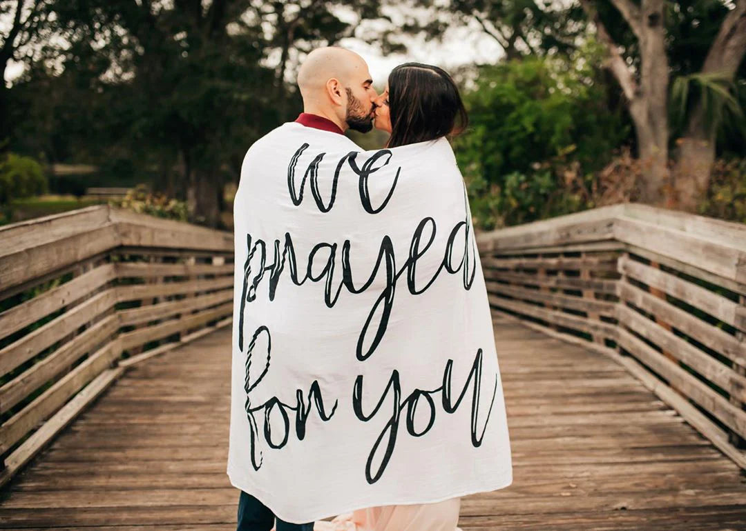 Organic Swaddle Blanket - We prayed for you