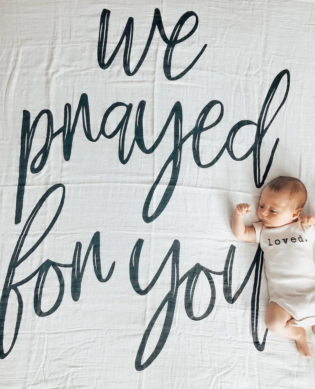 Organic Swaddle Blanket - We prayed for you