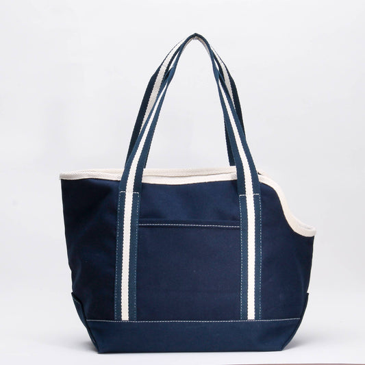 Pet Carrier Canvas Tote - Navy