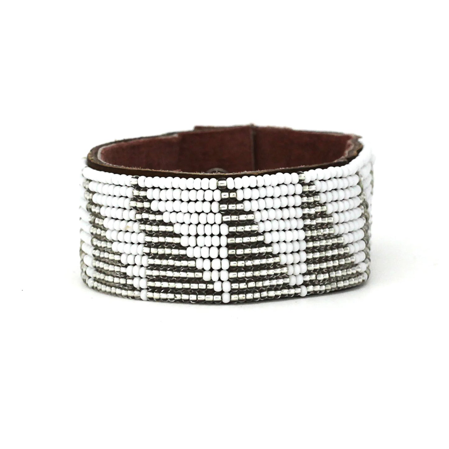 Medium Beaded Leather Cuff