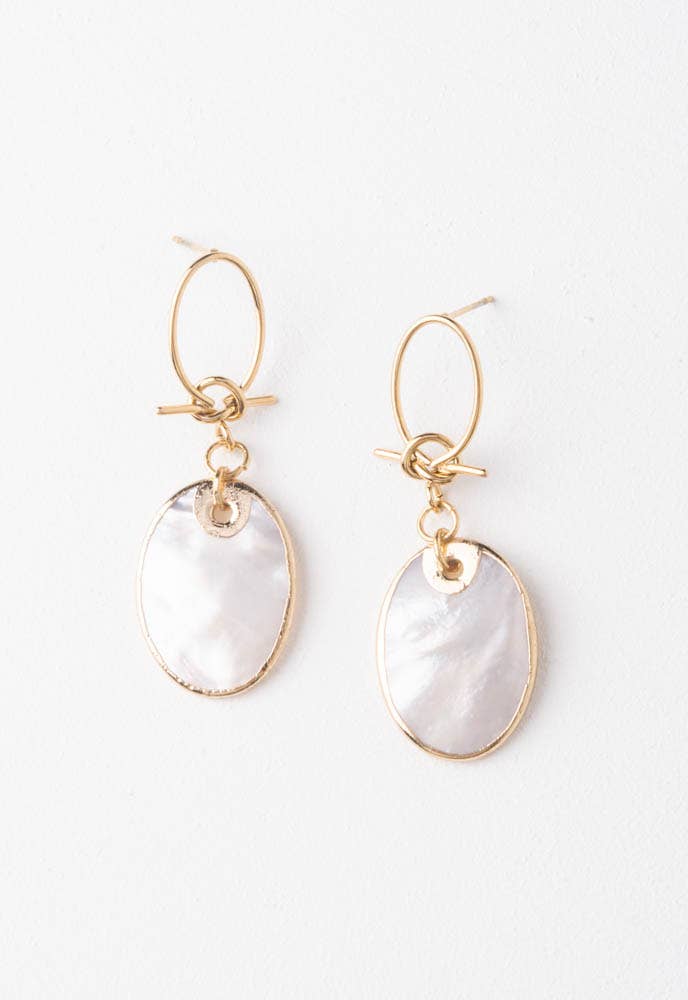 Iridescent Cloud Mother of Pearl Earrings