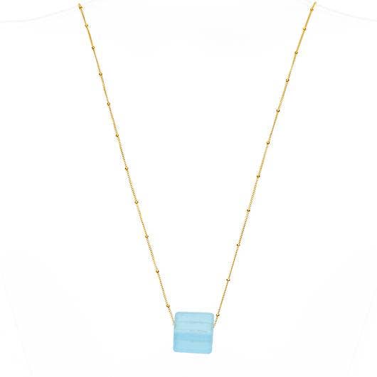 recycled glass bead necklace
