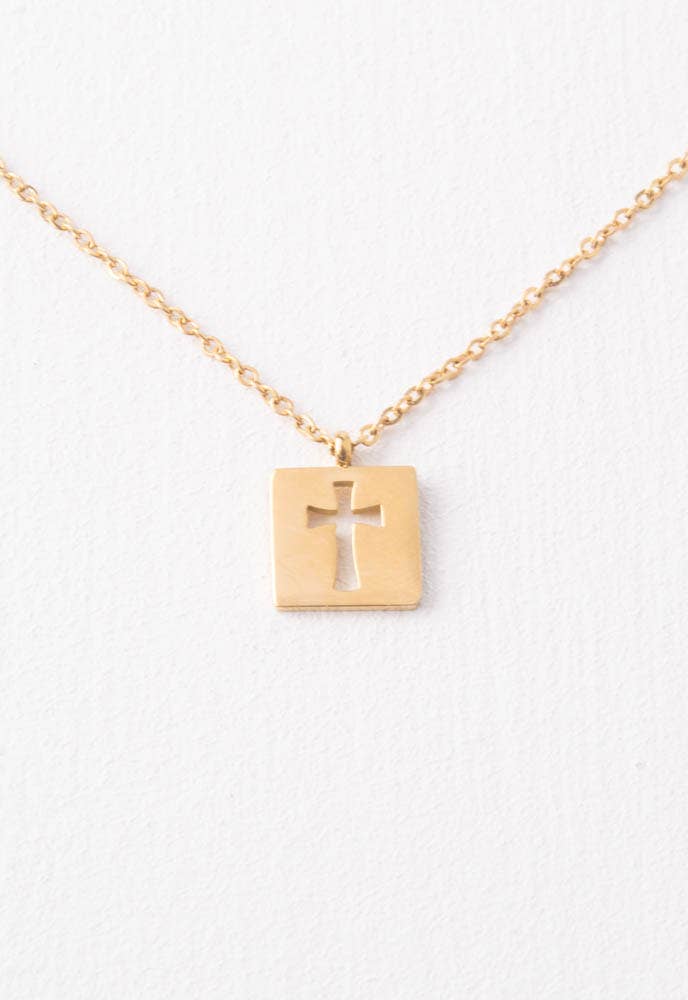Axis Gold Cross Necklace