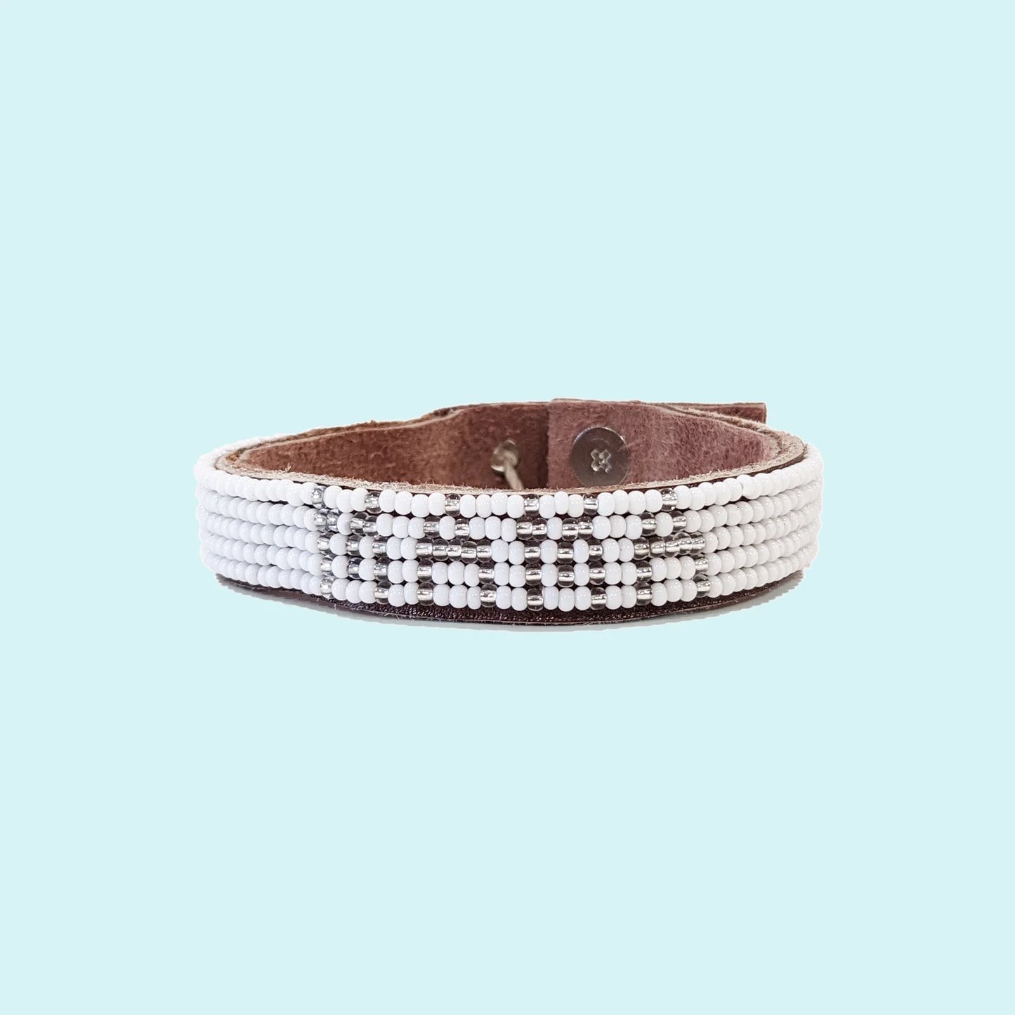 Small Beaded Leather Cuff