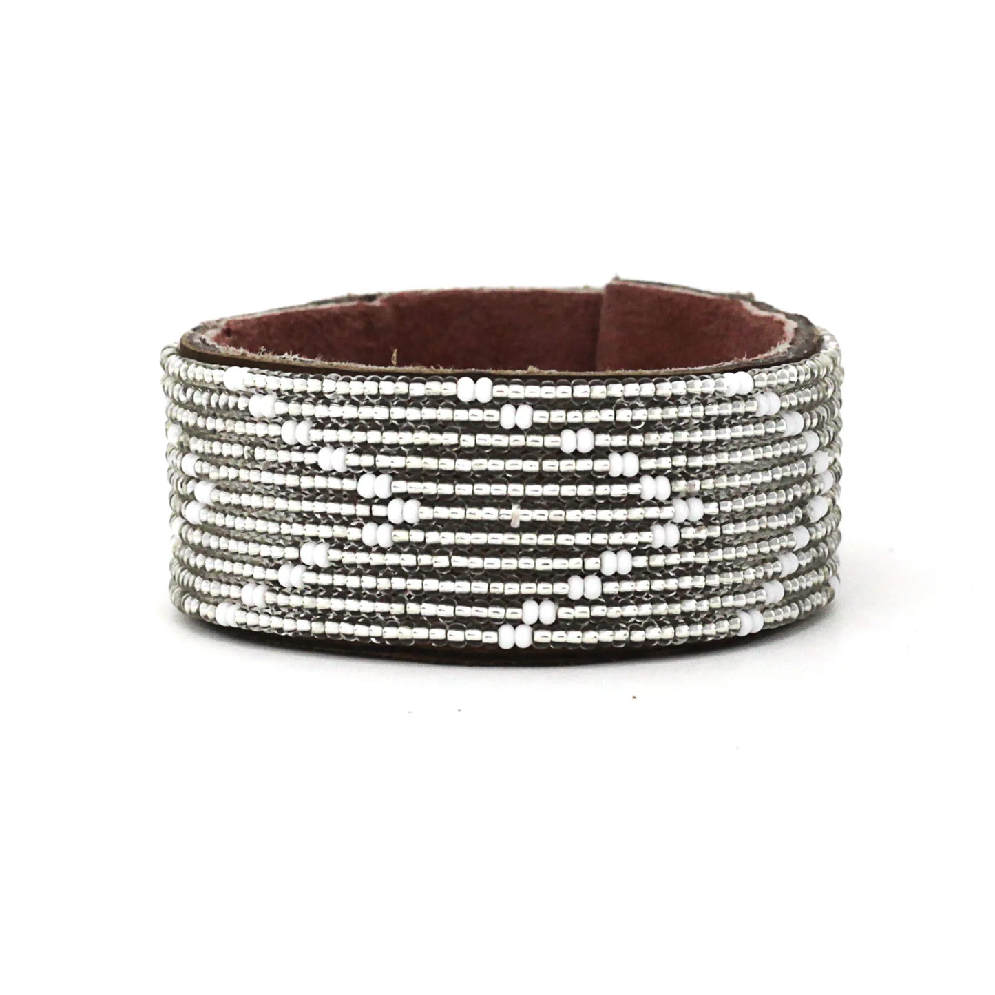 Medium Beaded Leather Cuff