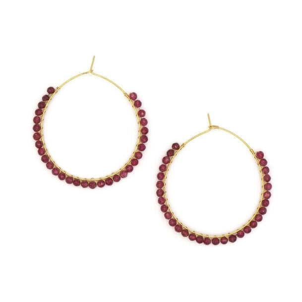 Garnet Wrapped Earrings