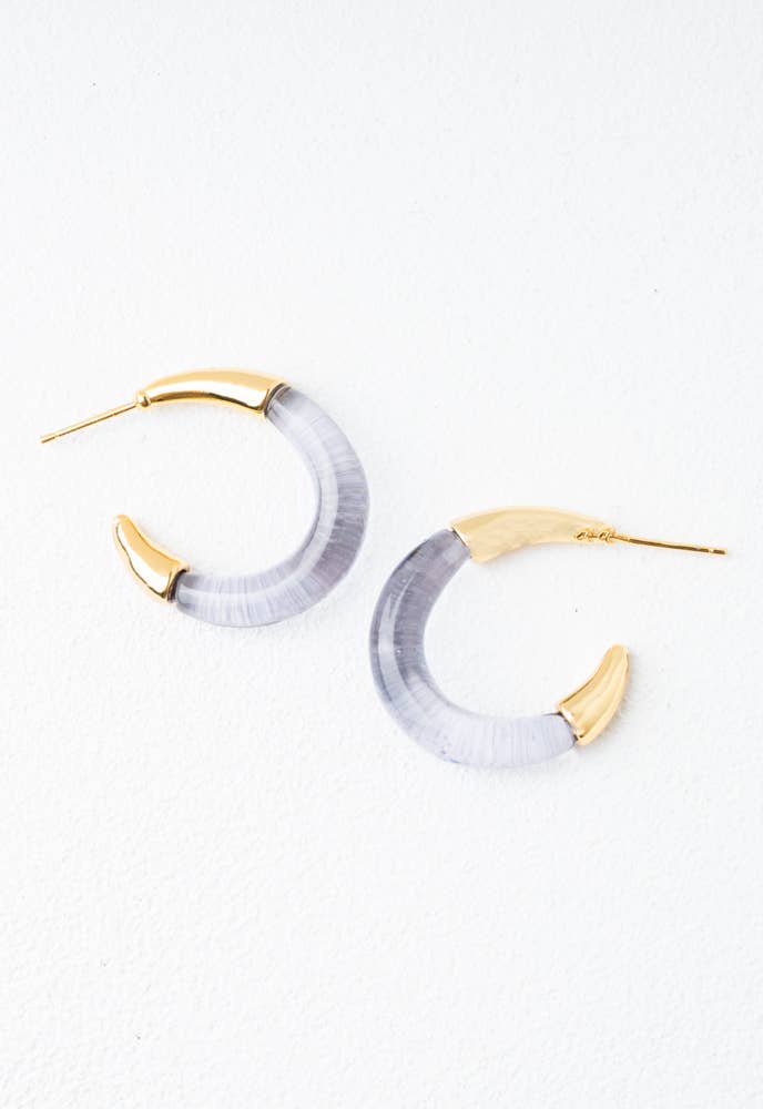 Golden Lilac Resin Hoops