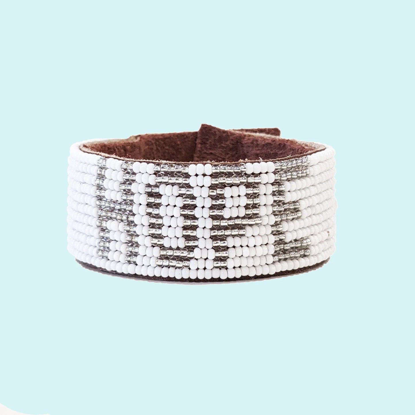 Medium Beaded Leather Cuff