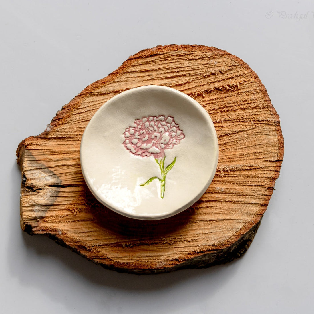 birth month flower ring dish