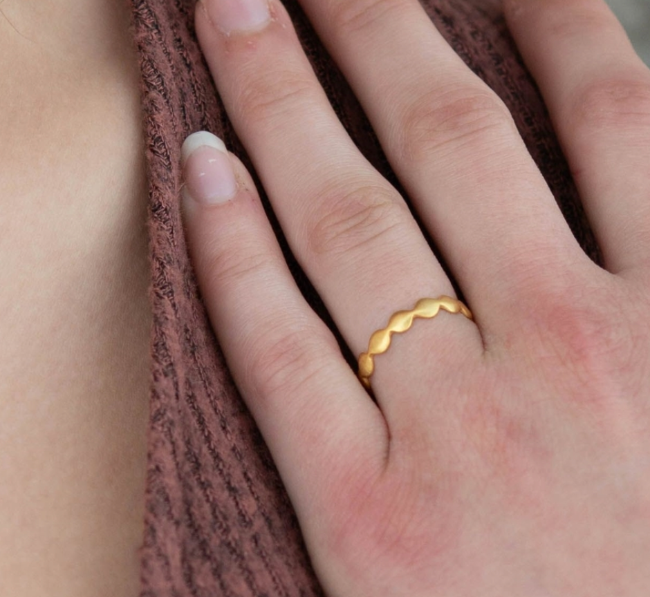 brass bubble design ring