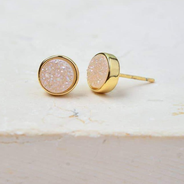 Brittany White Agate Studs