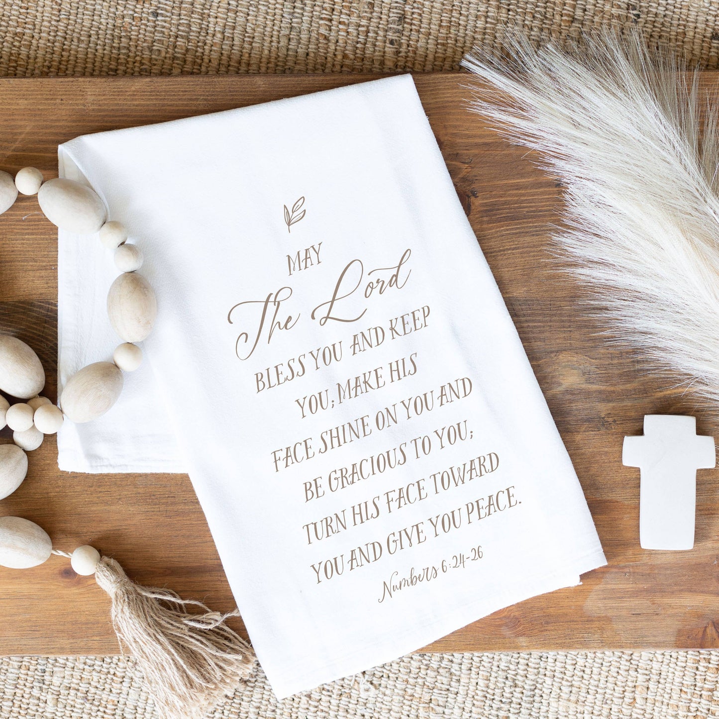 Bless You Scripture Tea Towel