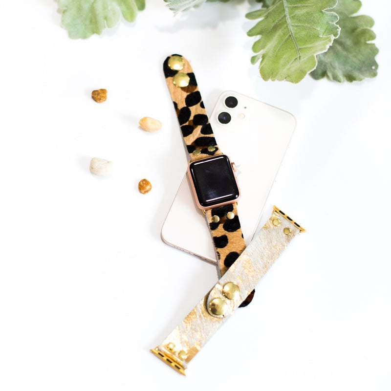 Animal Print Leather Apple Watch Band