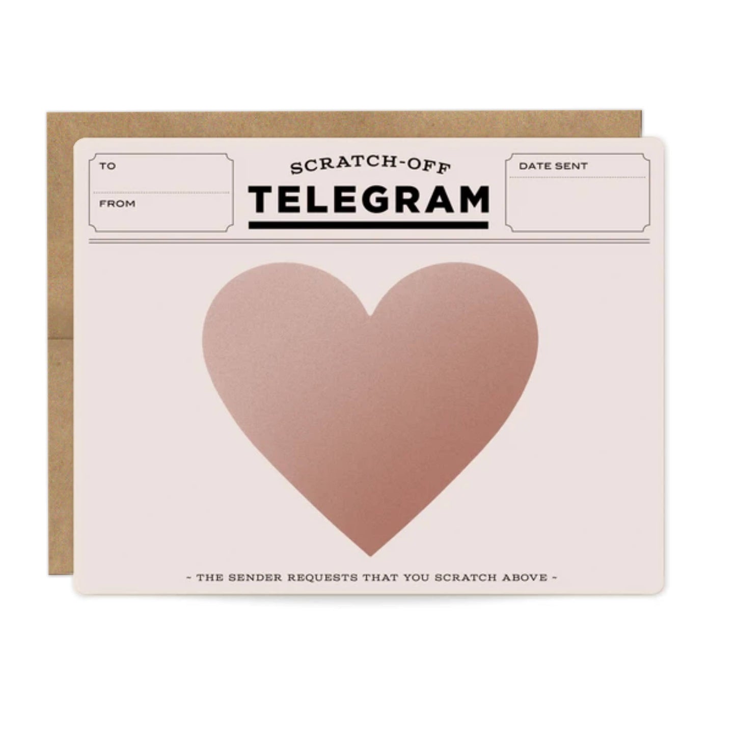 Rose Gold Telegram Scratch-off Card