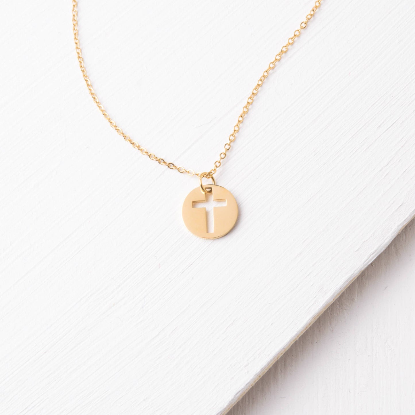 Carolyn Gold Cross Cutout Necklace