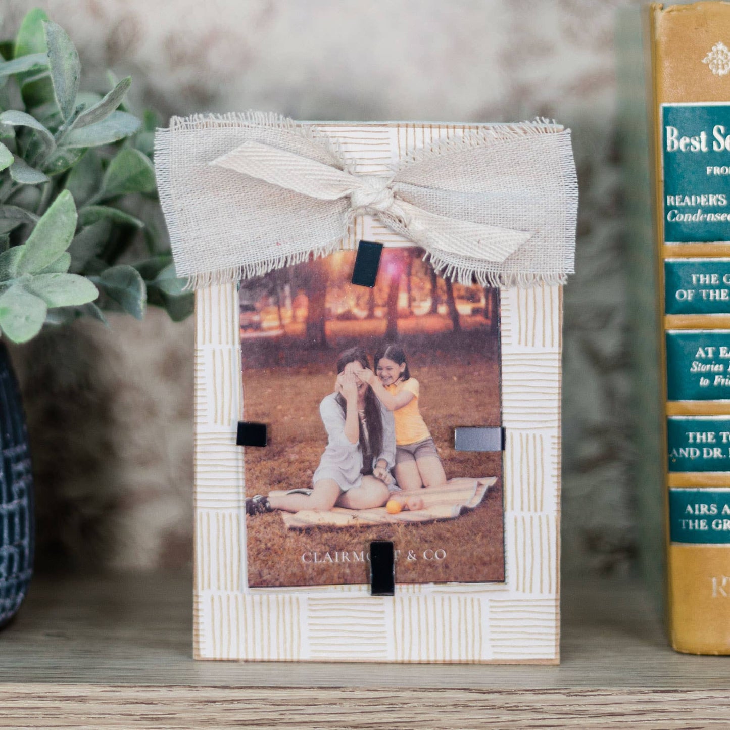 3x4 inch Wooden Printed Frame with Bow