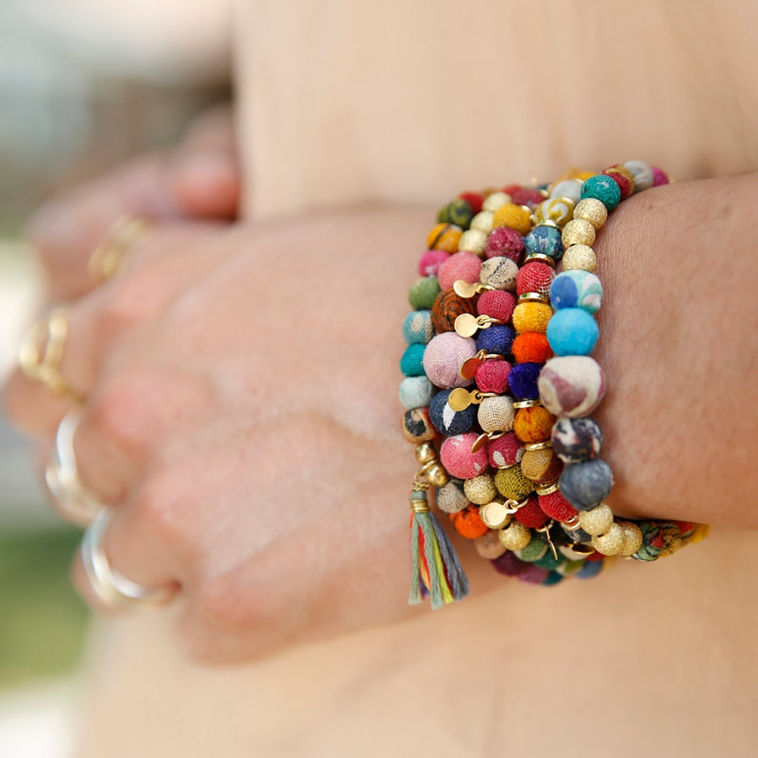 Kantha Bead Bracelet