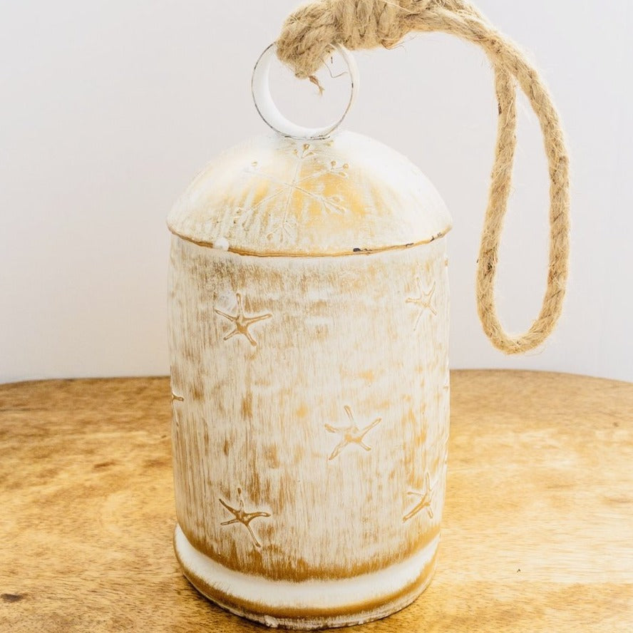 brass hand painted bell with stars
