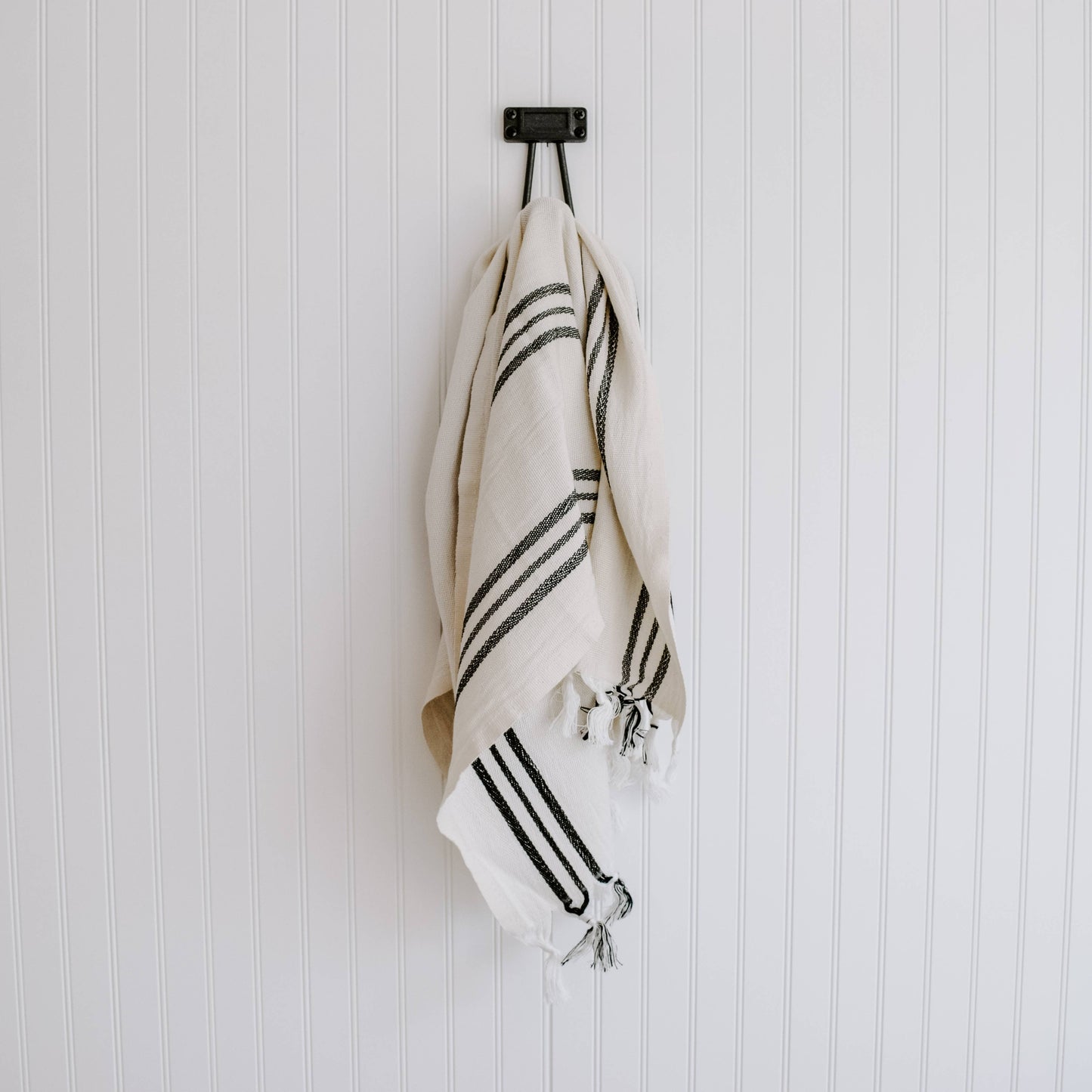 Turkish Cotton Hand Towel with Black Stripe