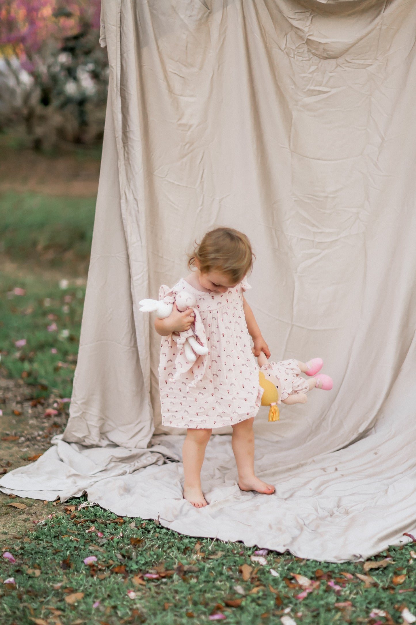 Rainbows & Ice Cream Print Muslin Dress