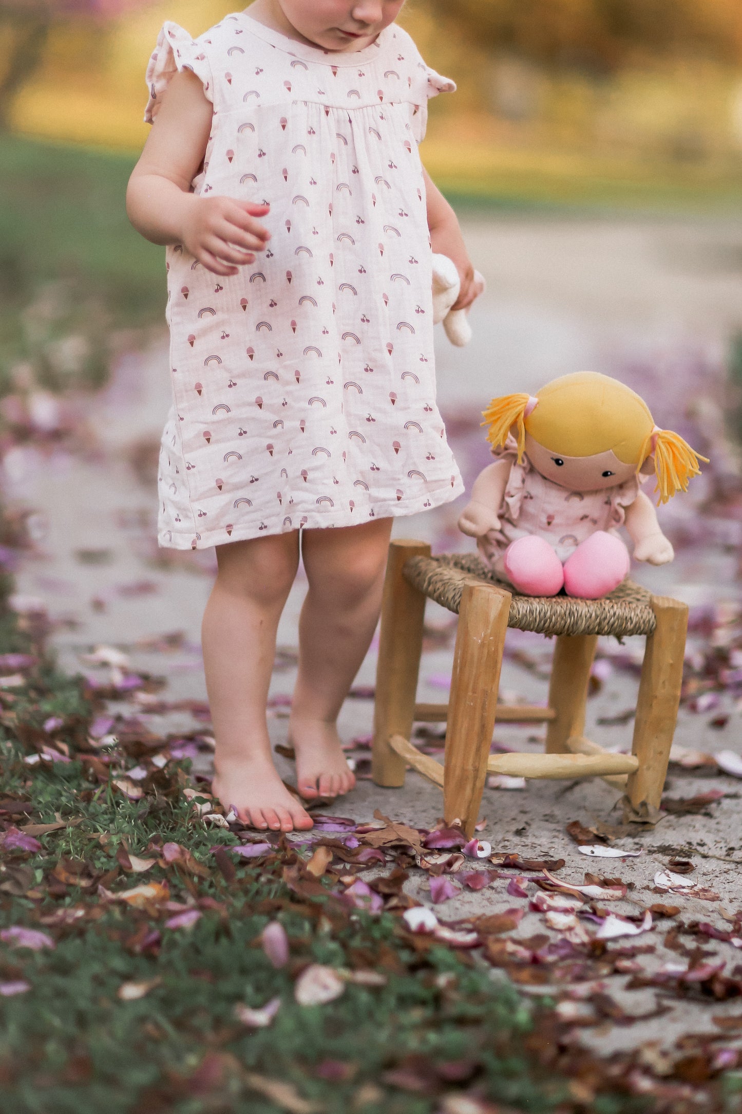 Rainbows & Ice Cream Print Muslin Dress