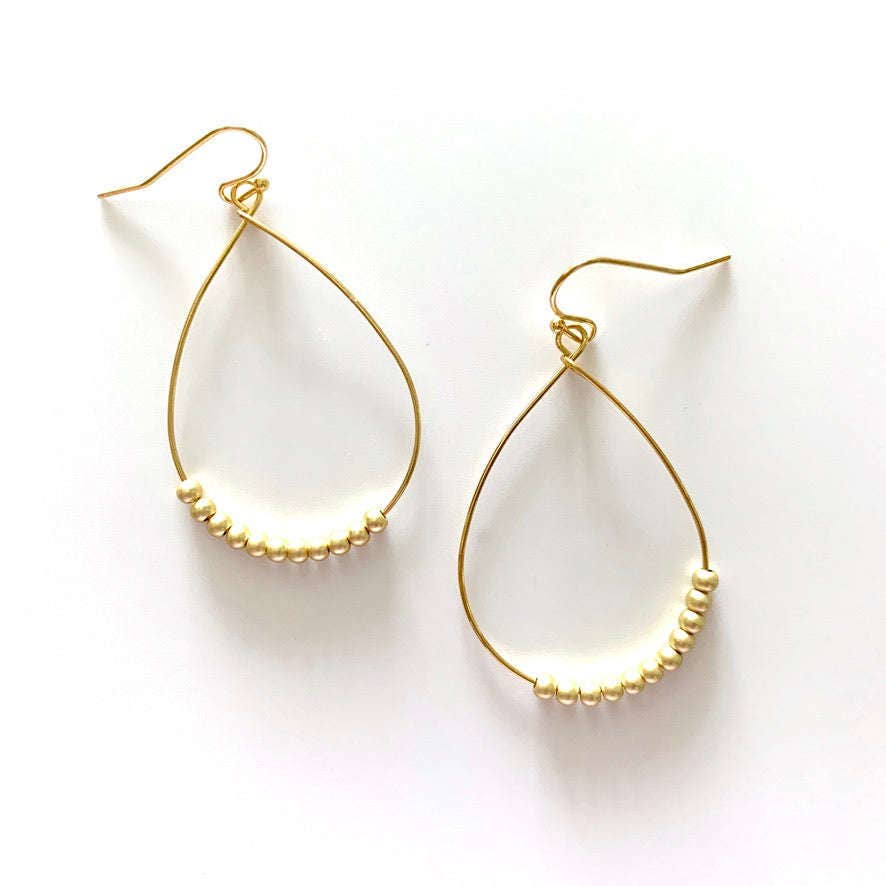 Gold Hoop Earrings With Beads
