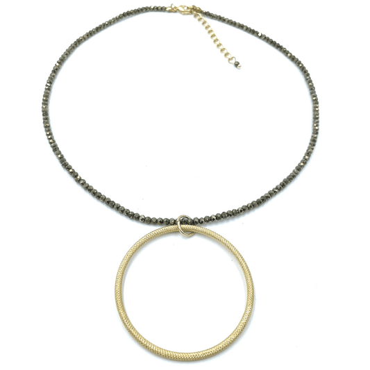 Circle of Love on Pyrite Necklace