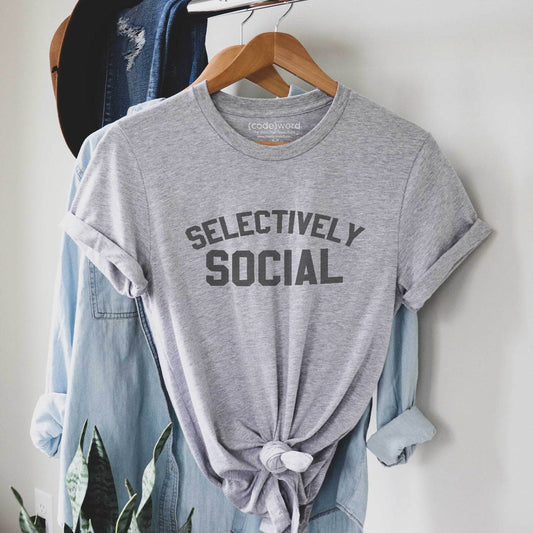 Selectively Social T-Shirt - Heather Grey