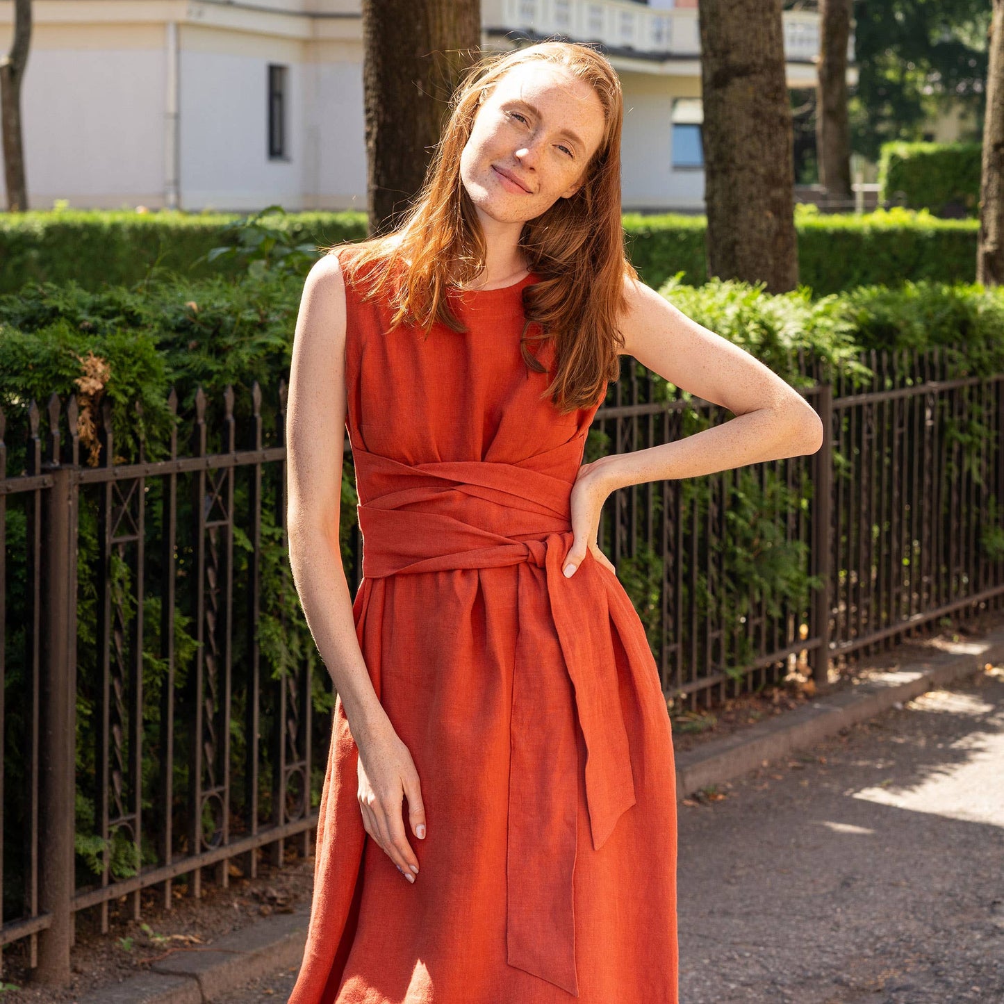 Hailey Wrap Dress - Natural Linen Color