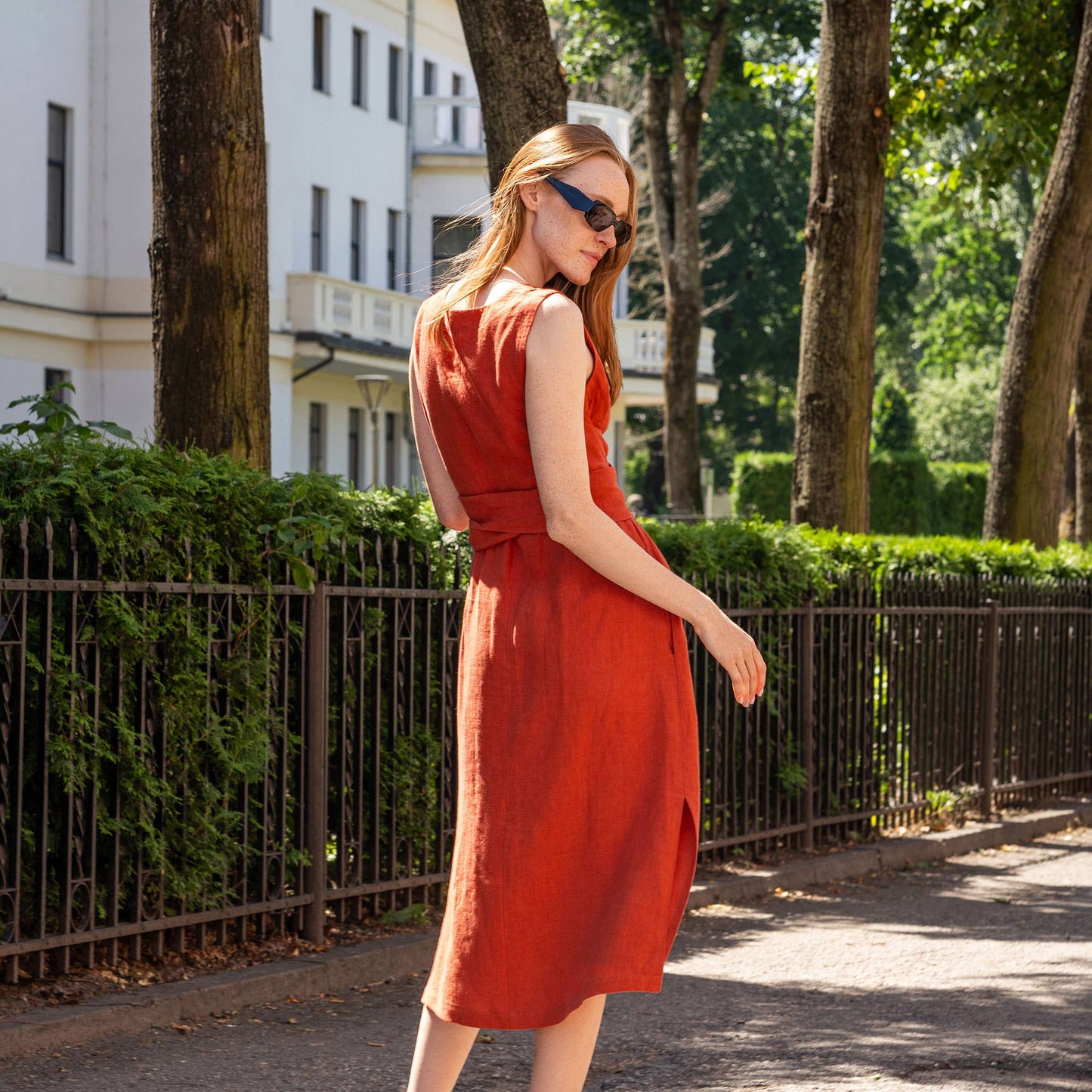 Hailey Wrap Dress - Natural Linen Color