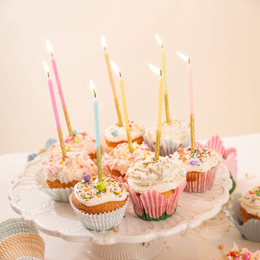 Birthday Candles - Pastel with Glitter