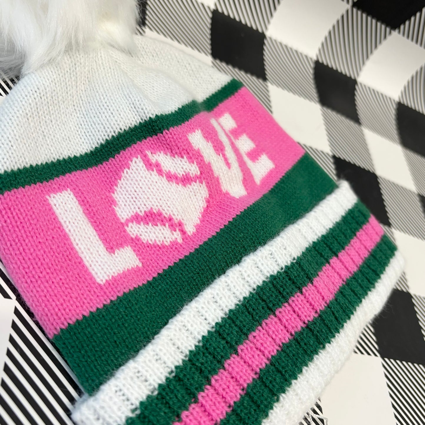 Hand Knit Beanie- LOVE Tennis
