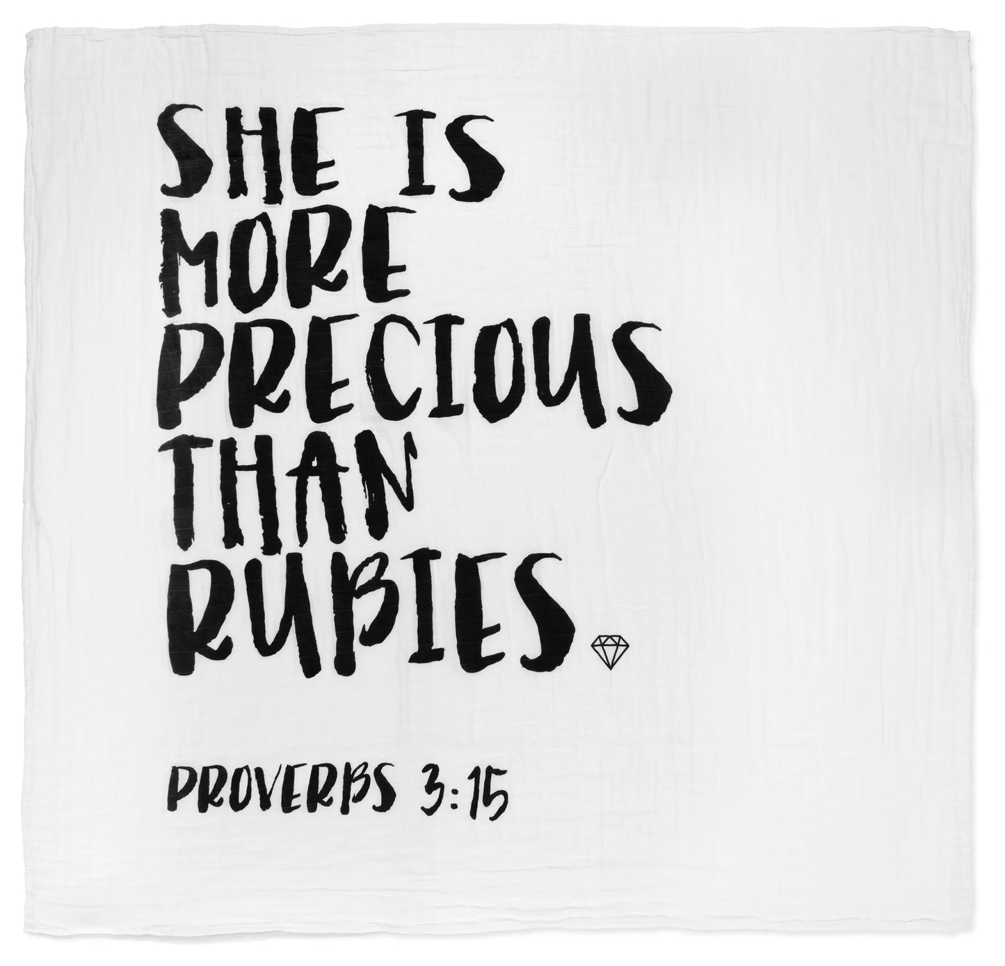 Organic Swaddle Blanket - Proverbs 3:15