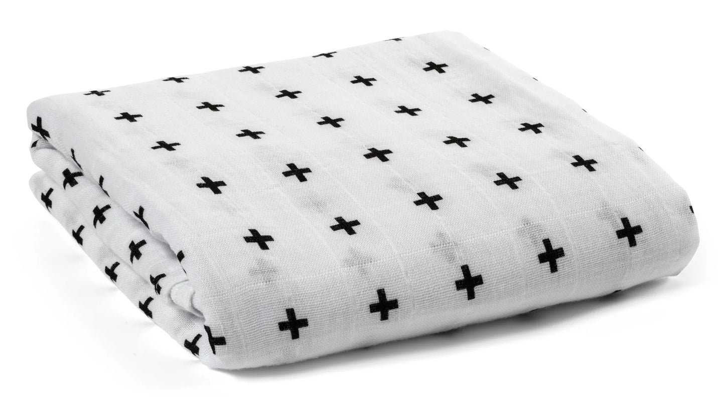 Organic Swaddle Blanket - Swiss Cross
