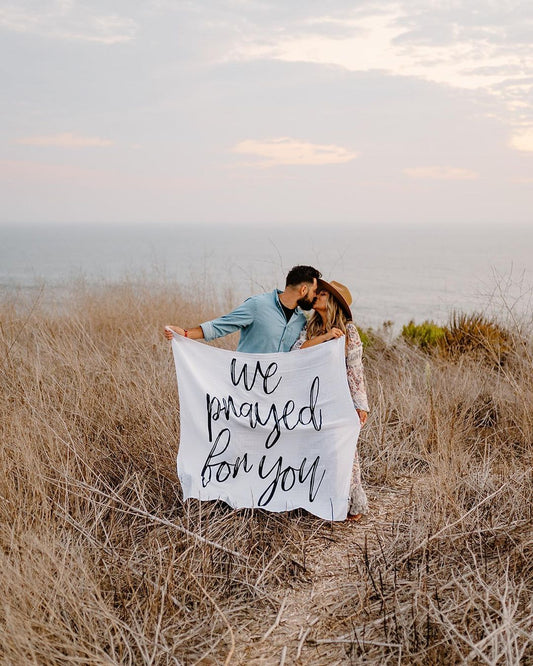 Organic Swaddle Blanket - We prayed for you