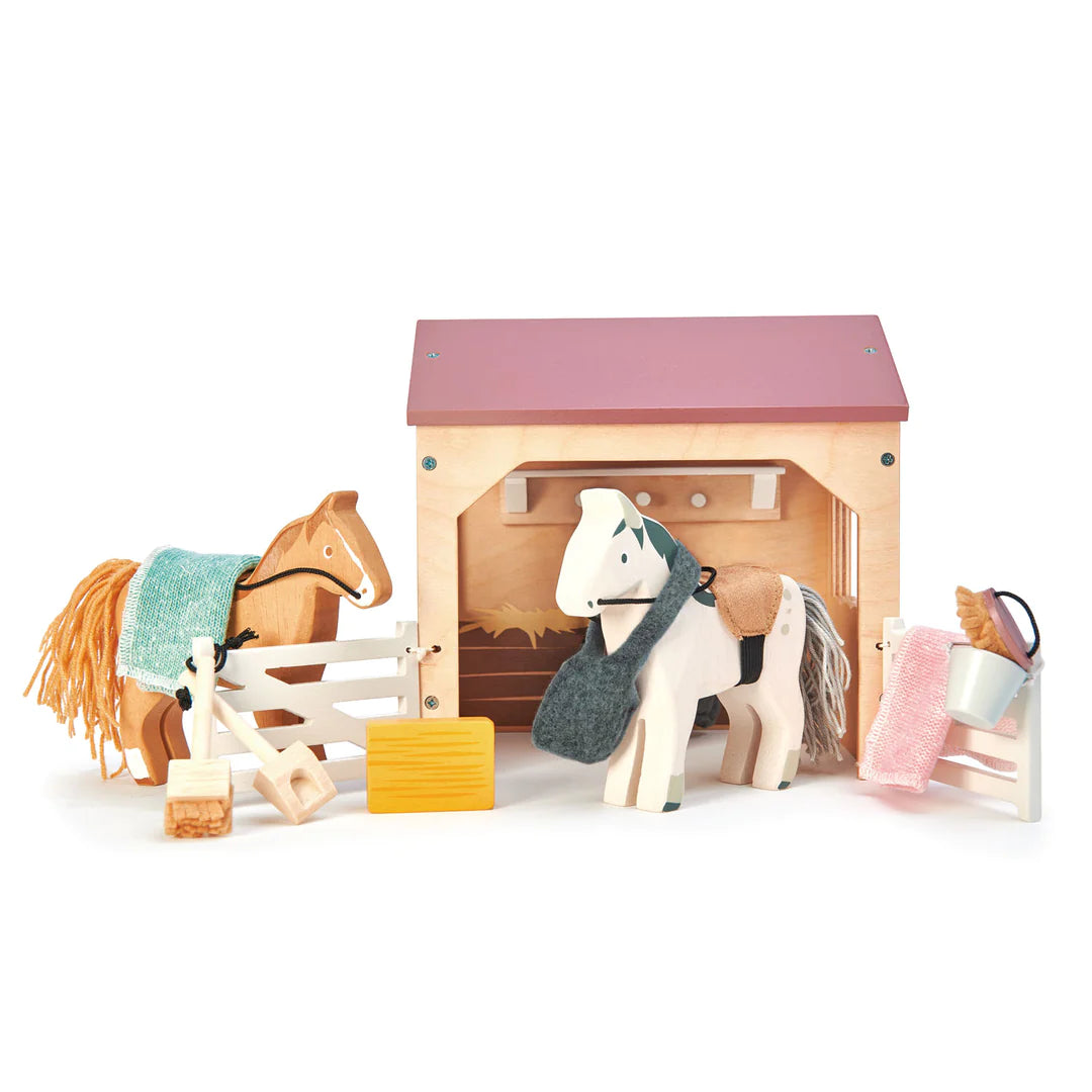 Horse Stable Wooden Toy Set